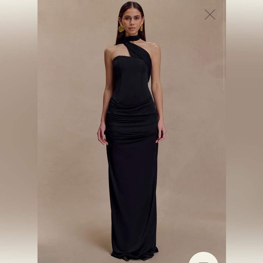 Meshki Black One Shoulder Dress